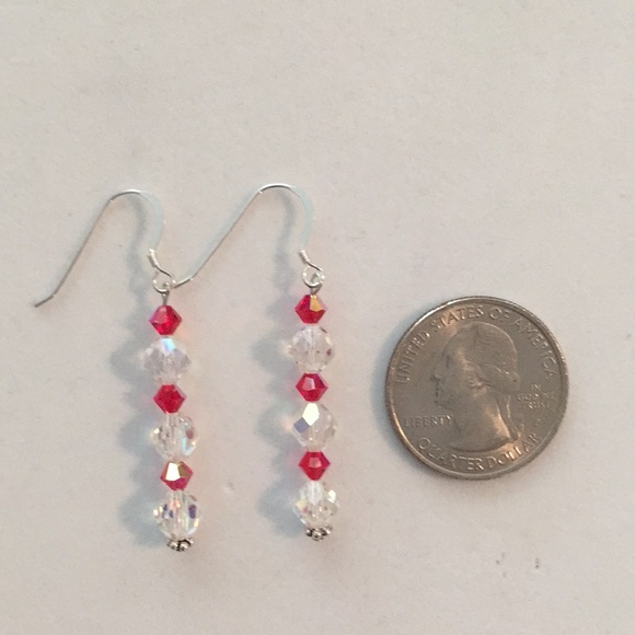 3/$30 Line drop crystal sterling handmade earrings - Picture 2 of 3